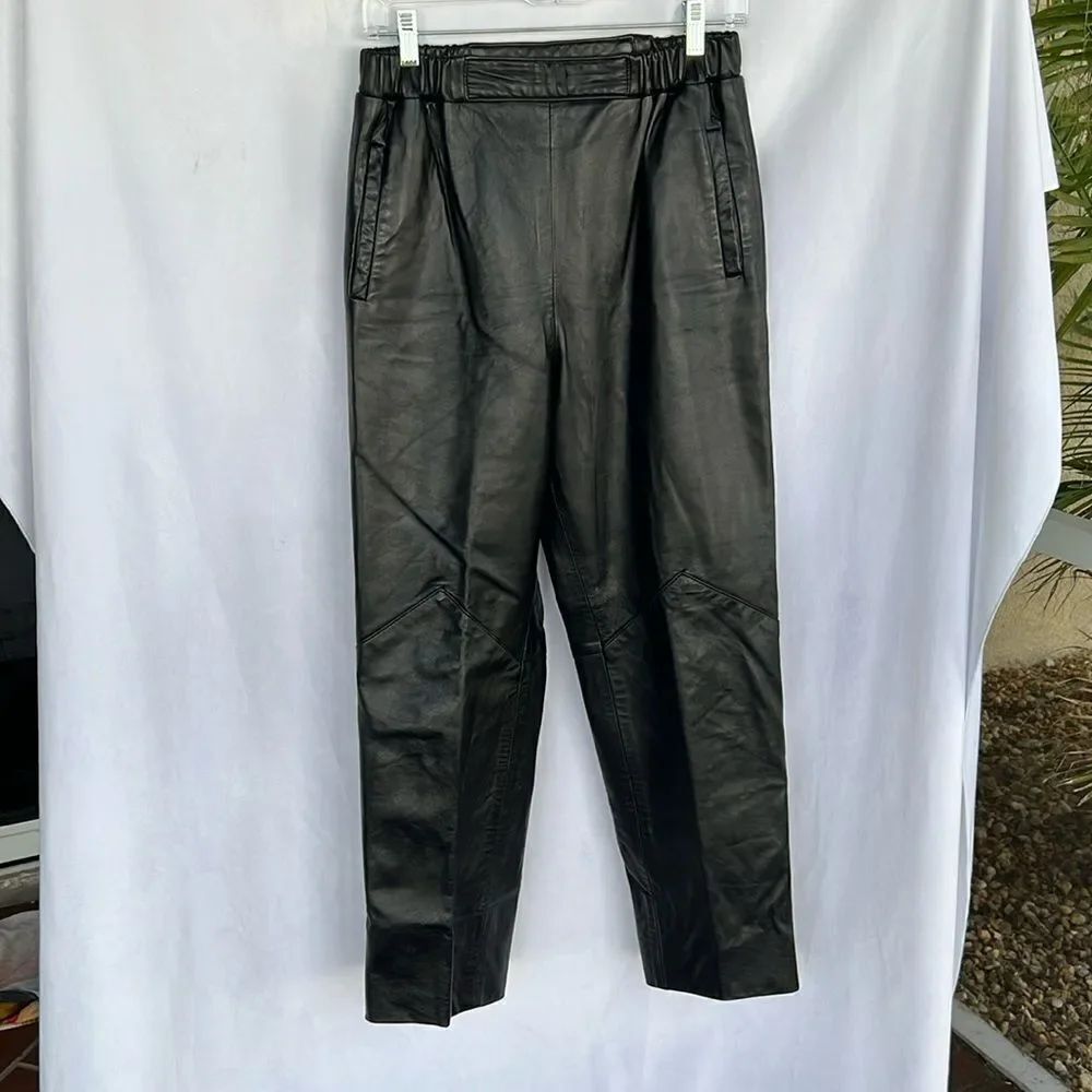 Bettina Leather Pants Elastic Waist Vintage size 8